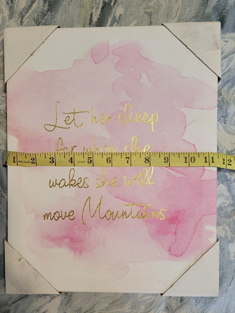 New Pink Watercolor Wall Art with Gold Script - Home Wall Decor
